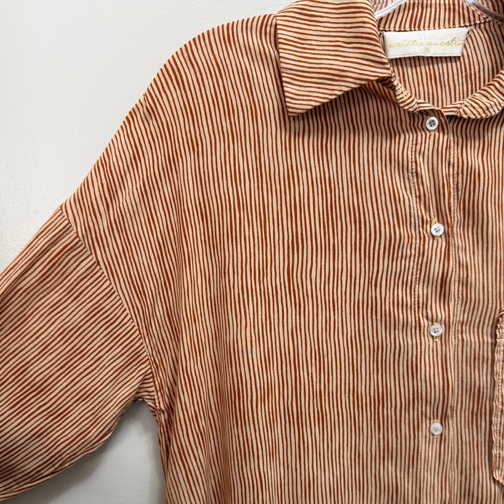 Natalie Martin Button Up Shirt Long Sleeve Striped Size S - Picture 3 of 7